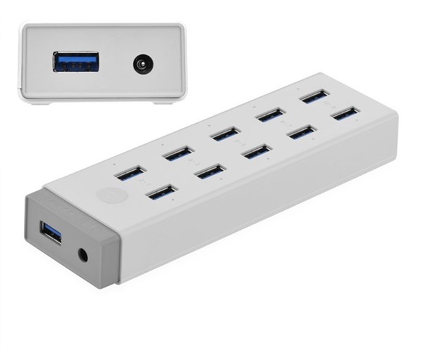 Bộ chia USB 3.0 10 cổng có nguồn 12V 5A Ugreen 20297