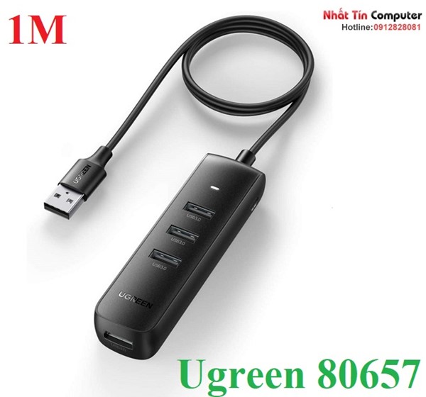 Bộ chia Hub USB sang 4 cổng USB 3.0 dài 1m Ugreen 80657