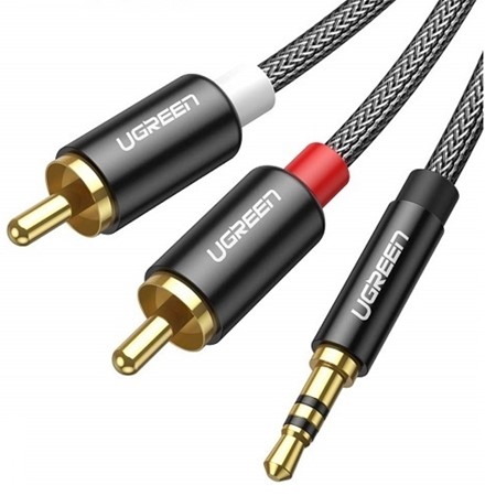 Cáp dữ liệu AV 3.5mm sang 2RCA truyền âm thanh dài 2M Ugreen 60241