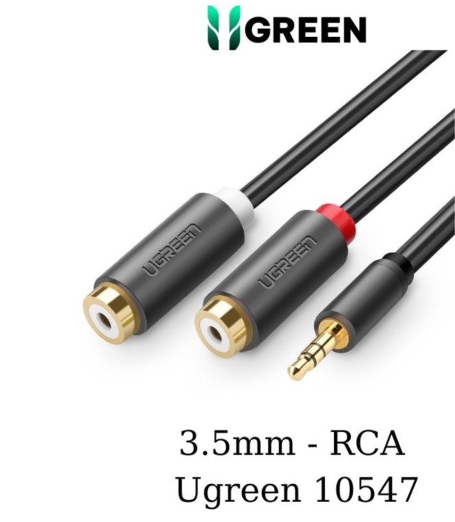 Cáp âm thanh 3.5mm sang 2RCA âm Ugreen 10547