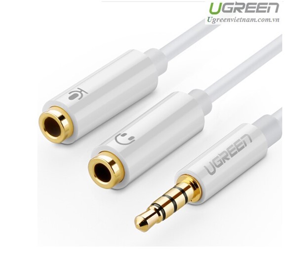 Cáp chia âm thanh 1 ra 2 mic và audio Ugreen 10789