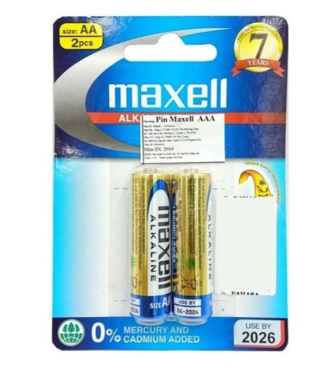 Pin Alkaline AA vỉ 2 viên Maxell LR6