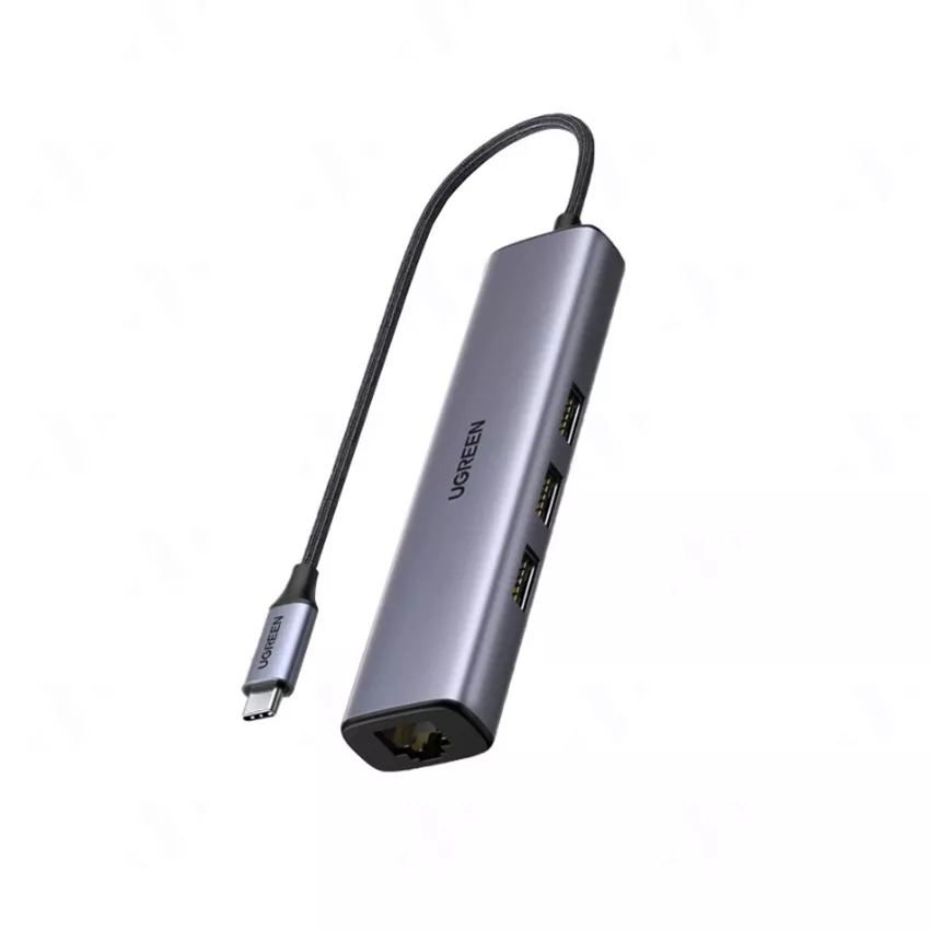 Bộ chia Type C 4 cổng USB 3.0 + Lan RJ45 Ugreen 20920